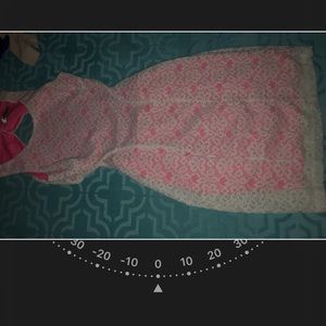 Pink open back dress